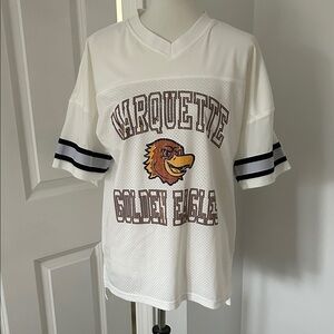 Women’s Marquette Golden Eagles White Mesh Jersey Tee
